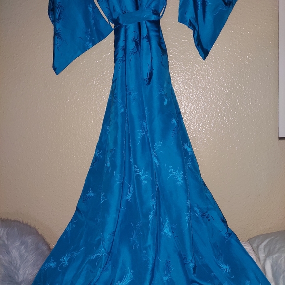 Silk Vintage Hong Kong Kimono Robe BURNING MAN FESTIVAL - Picture 8 of 11